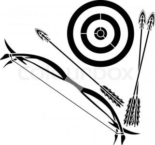 2346577-bow-and-target-stencil-vector-illustration
